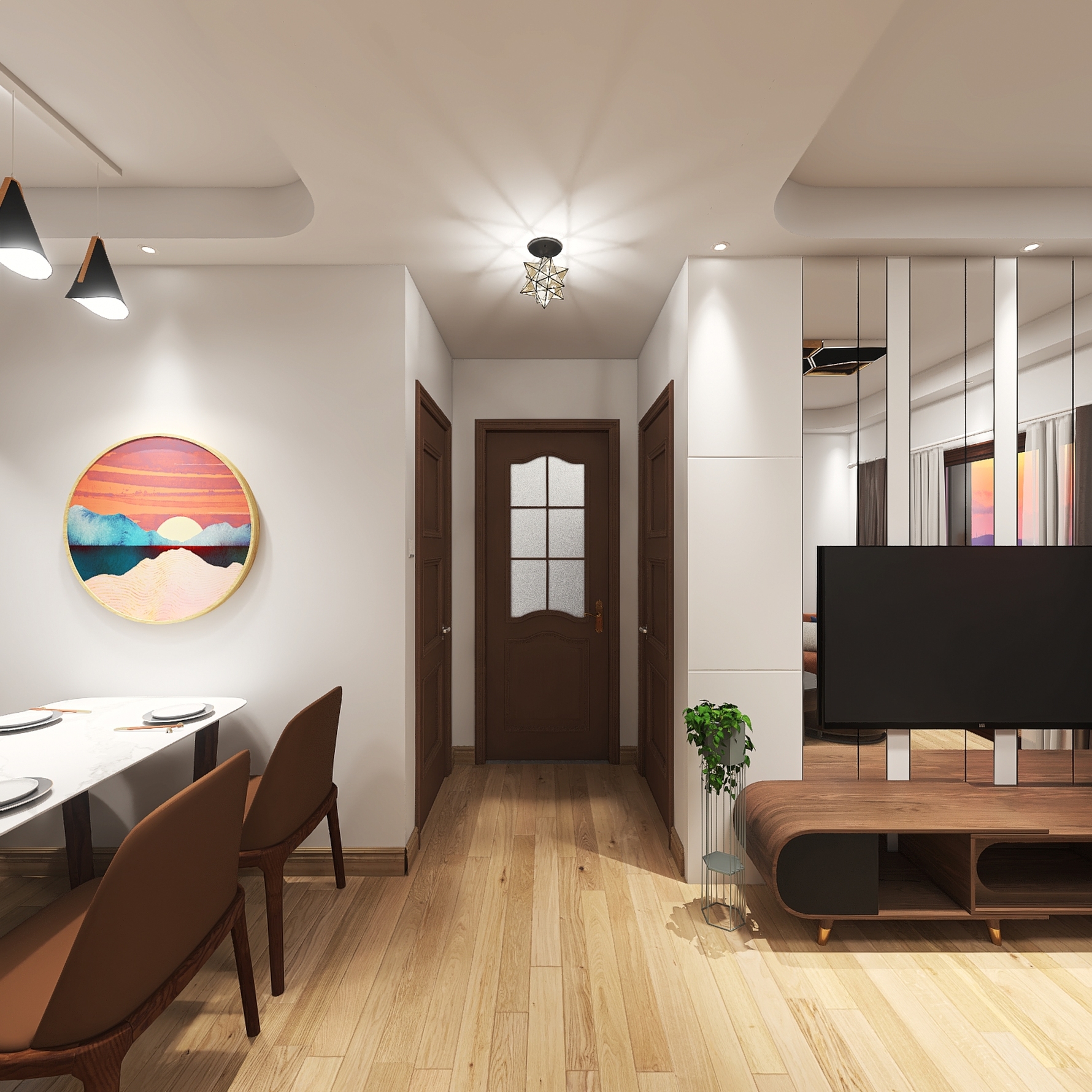 现代风格两室两厅装修设计效果图